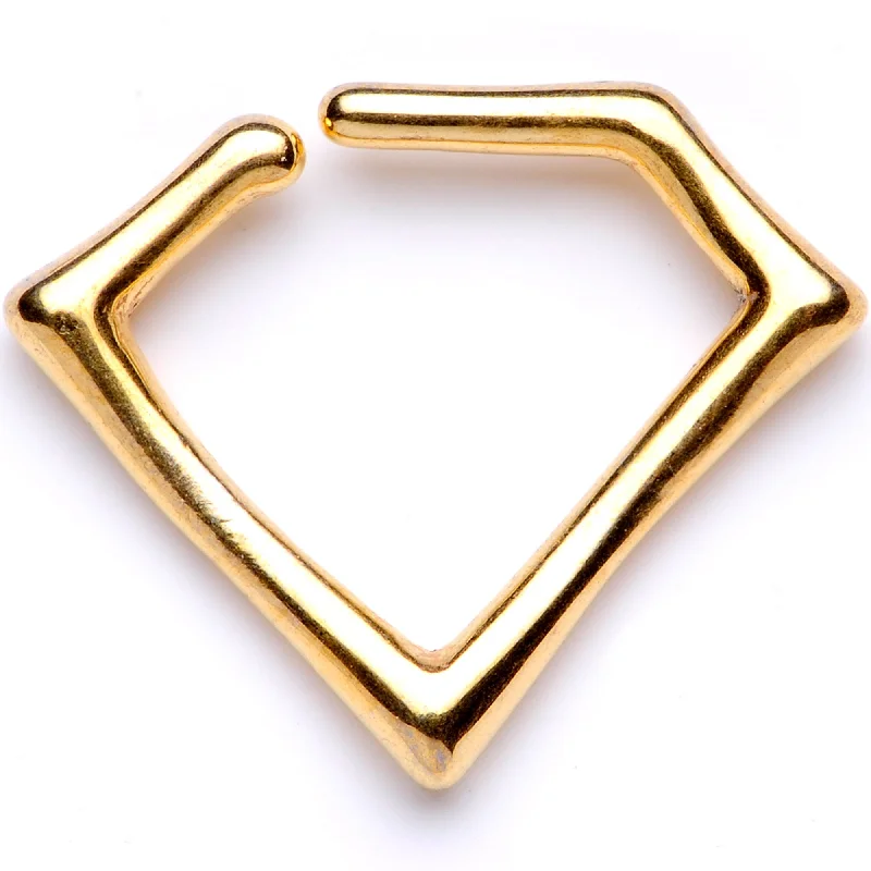 Women's Earrings – Elegant Designs for Every Personality--16 Gauge 5/16 Gold Tone Geometric Rhombus Closure Ring