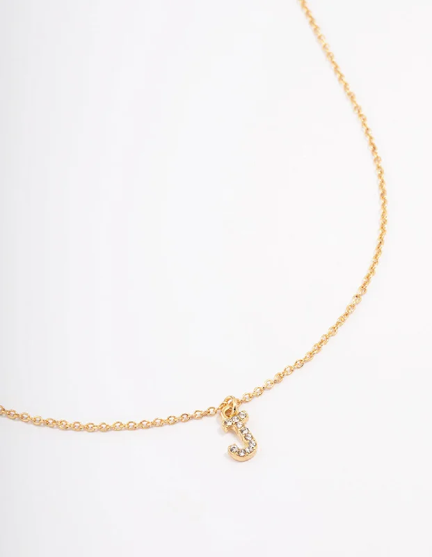 Shop Classic Women's Necklaces & Pendants with a Modern Twist-Letter J Gold Plated Initial Pendant Necklace Shop Classic Women's Necklaces & Pendants with a Modern Twist-Letter J Gold Plated Initial Pendant Necklace