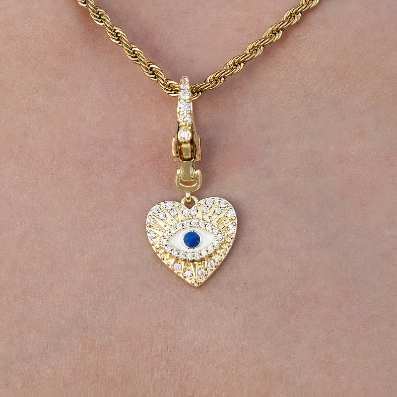 Shop Classic Women's Necklaces & Pendants with a Modern Twist-Evil Eye Coin Clip On Pendant Shop Classic Women's Necklaces & Pendants with a Modern Twist-Evil Eye Coin Clip On Pendant