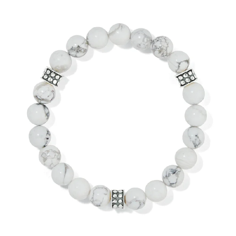 Women's Bangles with Simple Stone Accents-Pebble Dot Dream Stretch Bracelet