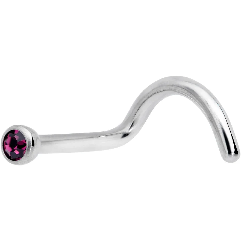 Nose Rings for Daytime Look -18 Gauge Purple 2mm Grade 23 Titanium Press Fit Left Nose Ring Screw Nose Rings for Daytime Look -18 Gauge Purple 2mm Grade 23 Titanium Press Fit Left Nose Ring Screw