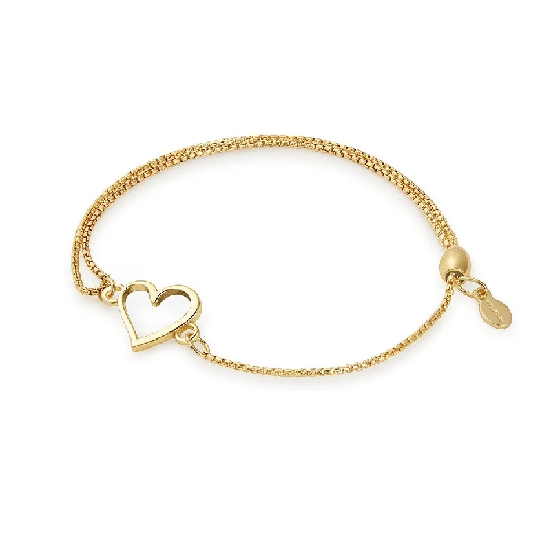 Adjustable Crystal Bangles for Women-Heart Pull Chain Bracelet