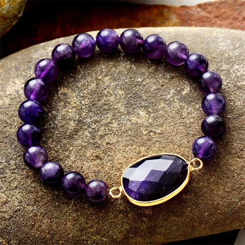 Luxury Silver Bangles for Women-Buddha Stones Natural Amethyst Crystal Balance Marquise Pattern Bracelet Luxury Silver Bangles for Women-Buddha Stones Natural Amethyst Crystal Balance Marquise Pattern Bracelet