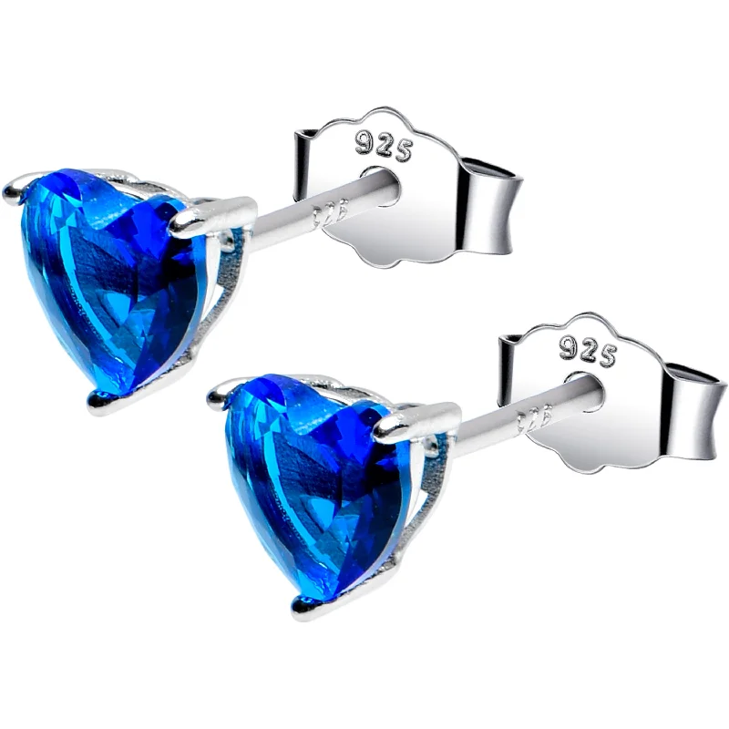 Women's Earrings – Elegant Designs for Every Personality--5mm CZ Heart 925 Sterling Silver September Birthstone Stud Earrings Women's Earrings – Elegant Designs for Every Personality--5mm CZ Heart 925 Sterling Silver September Birthstone Stud Earrings