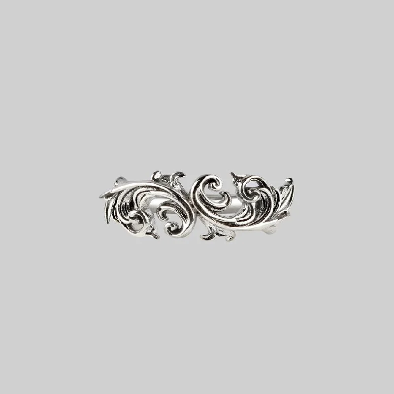Chic Women's Rings for Fashion-Forward Looks-IMPERIAL. Ornate Flourish Ring - Silver Chic Women's Rings for Fashion-Forward Looks-IMPERIAL. Ornate Flourish Ring - Silver