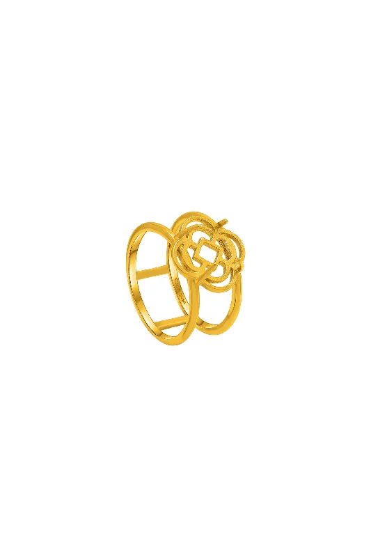 Chic Women's Rings for Fashion-Forward Looks-Stone Station Ring