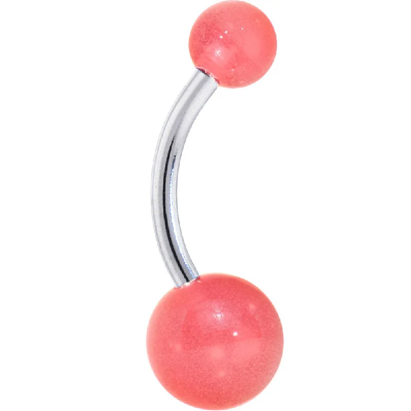 Designer Belly Rings with Stunning Finish -Pink GLOW in the DARK Belly Button Ring