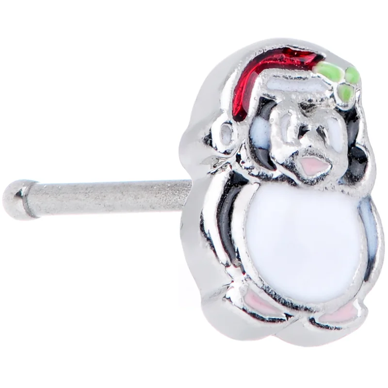 Trendy and Comfortable Nose Rings -20 Gauge 1/4 Black White Red Santa Penguin Christmas Nose Bone Trendy and Comfortable Nose Rings -20 Gauge 1/4 Black White Red Santa Penguin Christmas Nose Bone