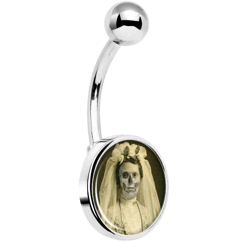Belly Rings with Unique Shape for Stylish Piercings -Skeleton Bride Halloween Belly Ring Belly Rings with Unique Shape for Stylish Piercings -Skeleton Bride Halloween Belly Ring