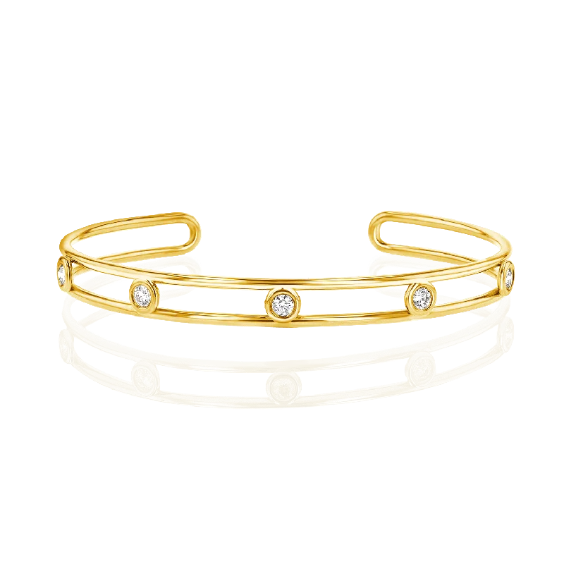 Handcrafted Bracelets for Men with Unique Designs-Bubble Diamond Cuff