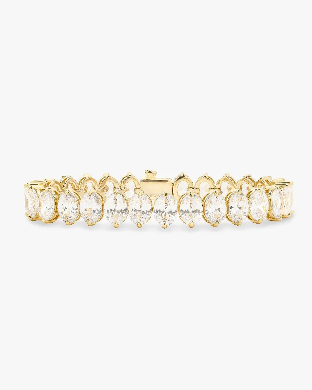 Trendy Anklets with Modern Touch-Hello Gorgeous Tennis Bracelet - Gold|White Diamondettes Trendy Anklets with Modern Touch-Hello Gorgeous Tennis Bracelet - Gold|White Diamondettes