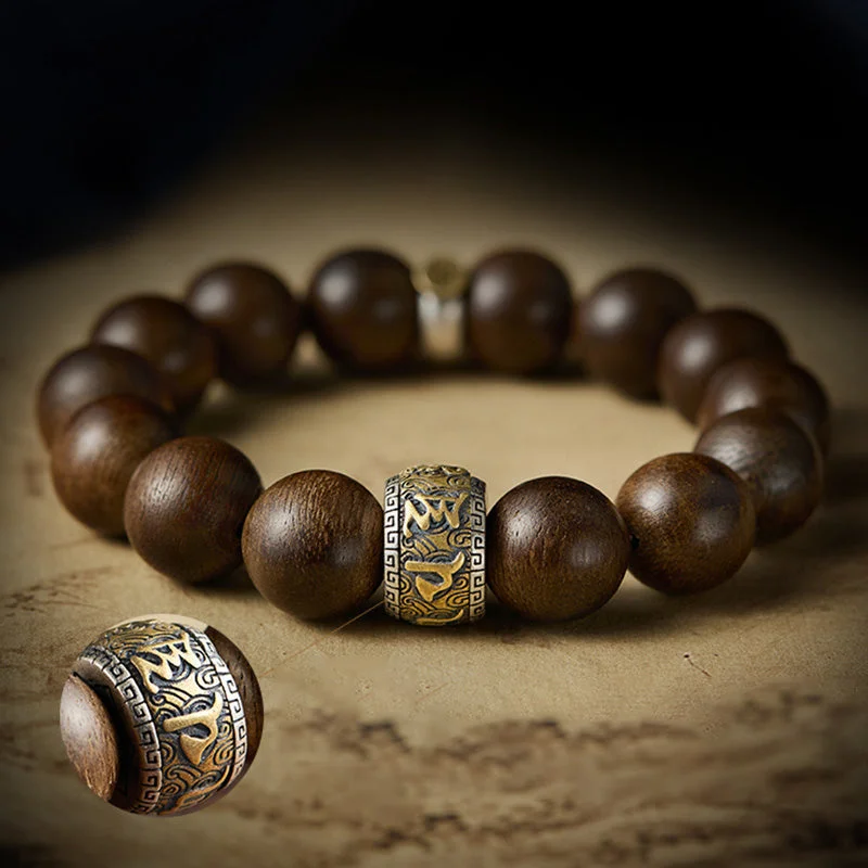 Men's Leather Cuff Bracelets with Engraving-Buddha Stones Chinese Zodiac Natal Buddha Kalimantan Agarwood Om Mani Padme Hum 925 Sterling Silver Bracelet Men's Leather Cuff Bracelets with Engraving-Buddha Stones Chinese Zodiac Natal Buddha Kalimantan Agarwood Om Mani Padme Hum 925 Sterling Silver Bracelet
