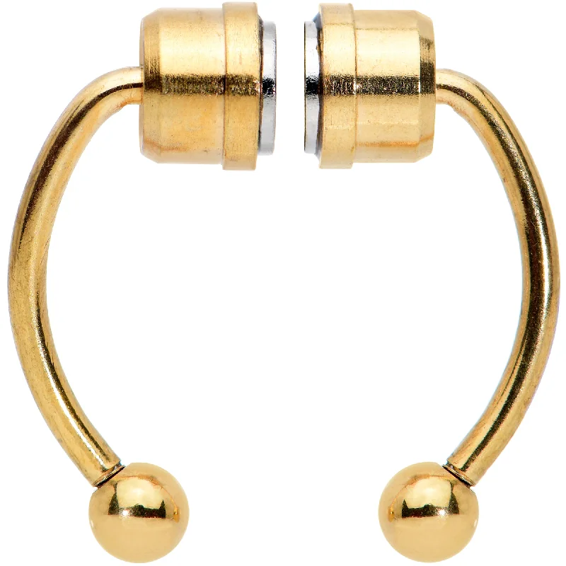 Unique Nose Rings for Chic Appeal -Gold Tone Magnetic Septum Ring Horseshoe Non-Pierced Fake Nose Ring Unique Nose Rings for Chic Appeal -Gold Tone Magnetic Septum Ring Horseshoe Non-Pierced Fake Nose Ring