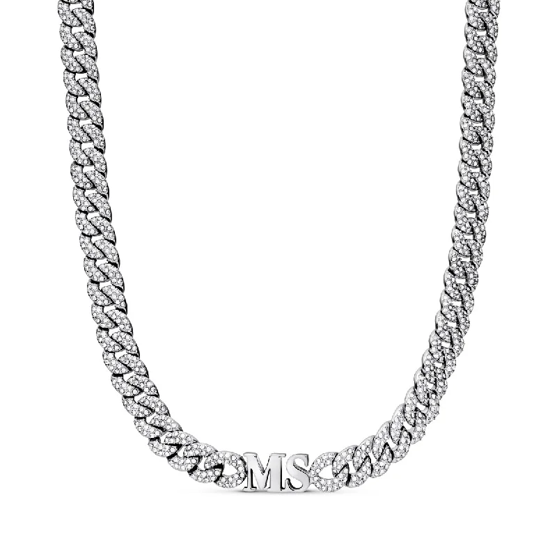 Shop Classic Women's  Necklaces & Pendants with a Modern Twist-Gala Pavé Initial Choker (Silver)