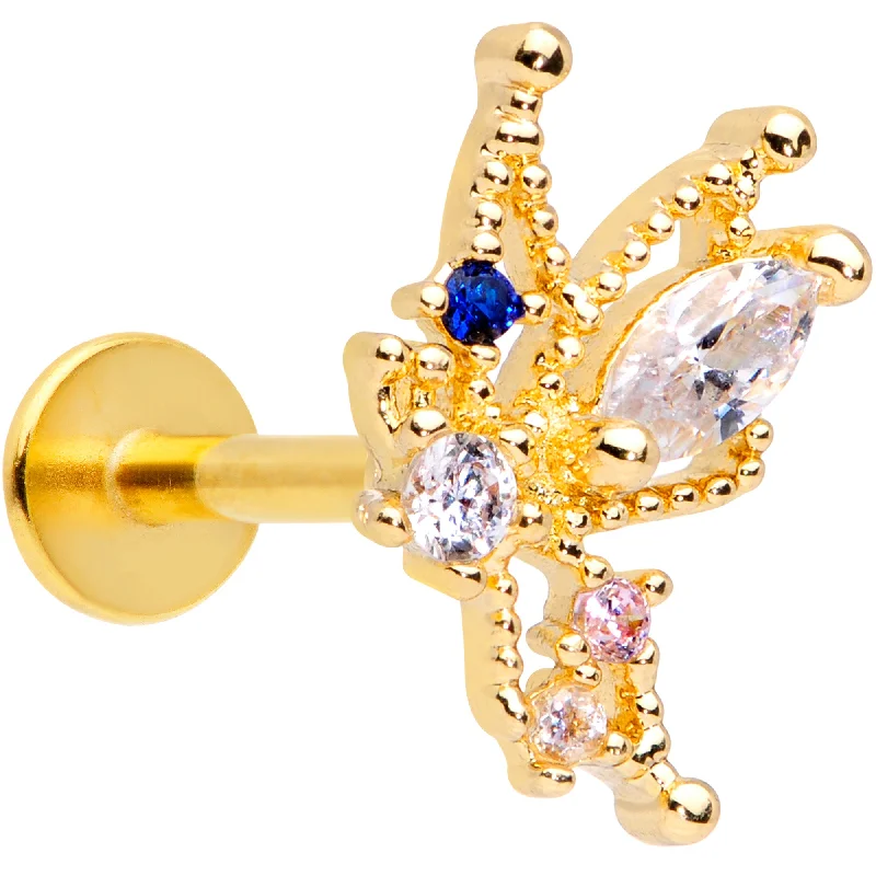 Beautiful Lip Rings for Bold Statements16 Gauge 5/16 Clear CZ Gem Star Angel Christmas Labret Monroe Tragus
