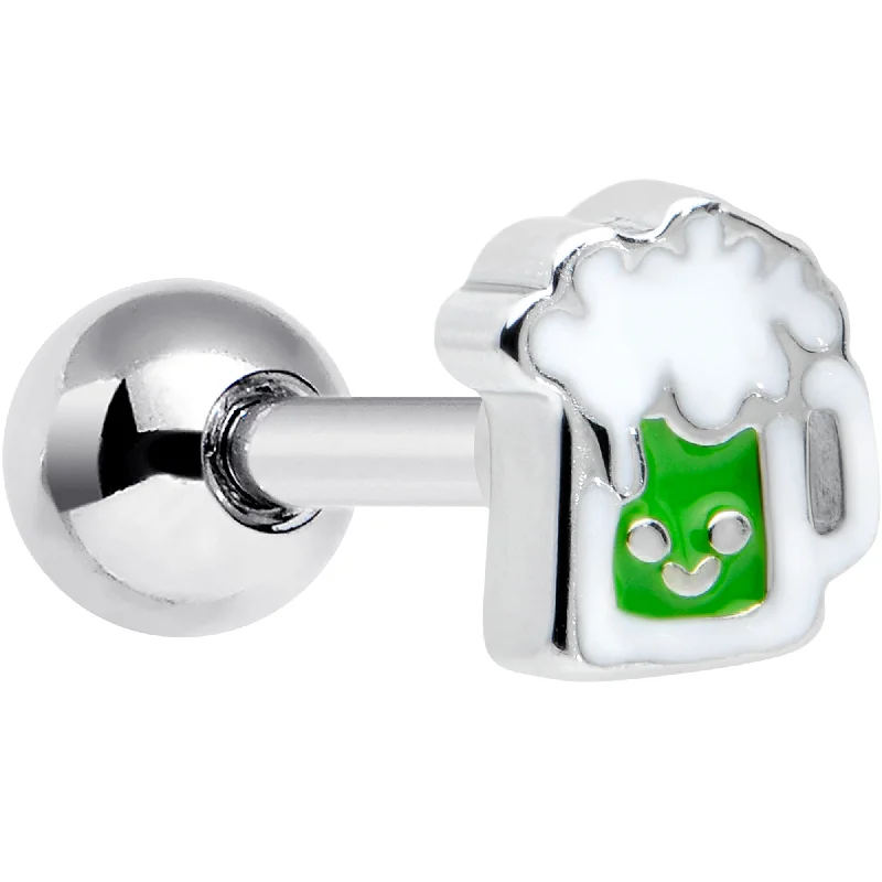 Women's Earrings – Elegant Designs for Every Personality--16 Gauge 1/4 Sweet Happy Green Beer St Patricks Cartilage Tragus Earring Women's Earrings – Elegant Designs for Every Personality--16 Gauge 1/4 Sweet Happy Green Beer St Patricks Cartilage Tragus Earring