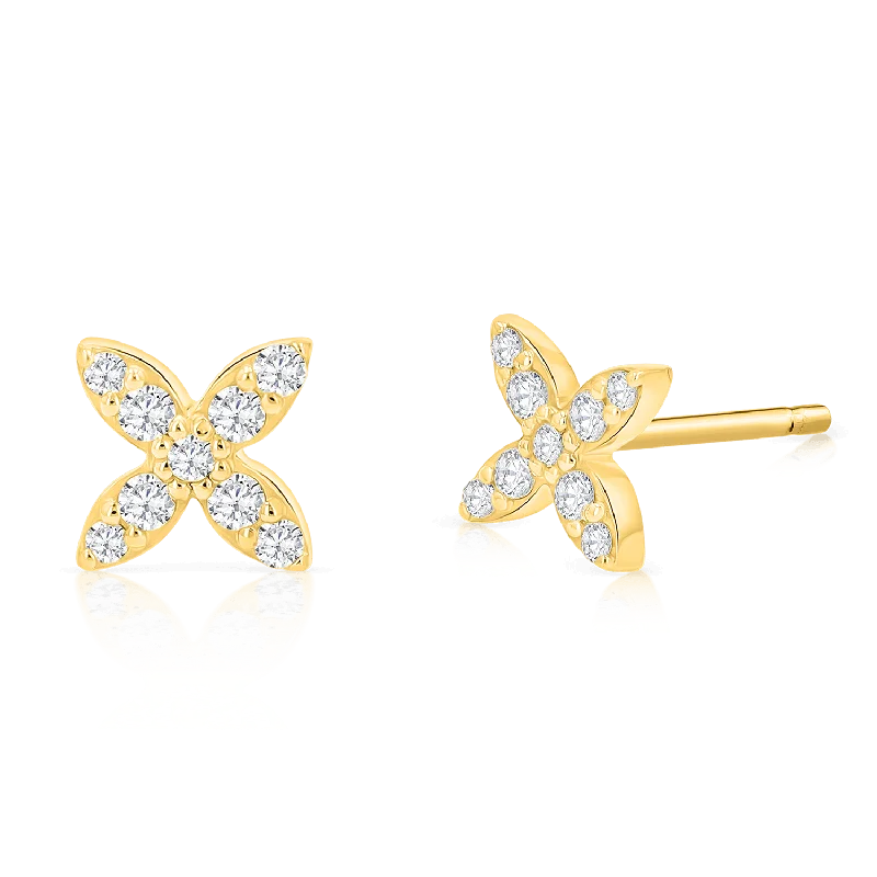 Women's Earrings – Elegant Designs for Every Personality--Floral Diamond Studs