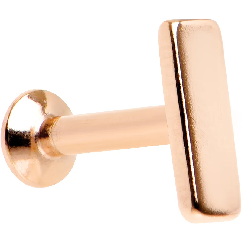 Women's Earrings – Elegant Designs for Every Personality--1/4 6mm Rose Gold IP Rectangle Internal Thread Daith Cartilage Tragus Women's Earrings – Elegant Designs for Every Personality--1/4 6mm Rose Gold IP Rectangle Internal Thread Daith Cartilage Tragus