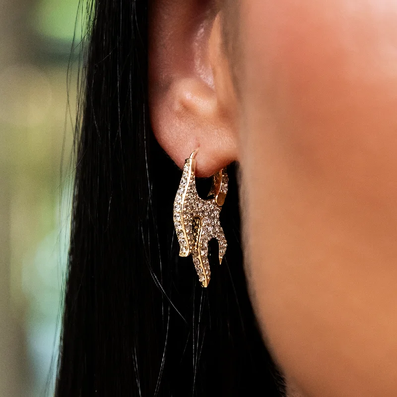 Women's Earrings – Elegant Designs for Every Personality--Diamond Flame Hoop Earrings