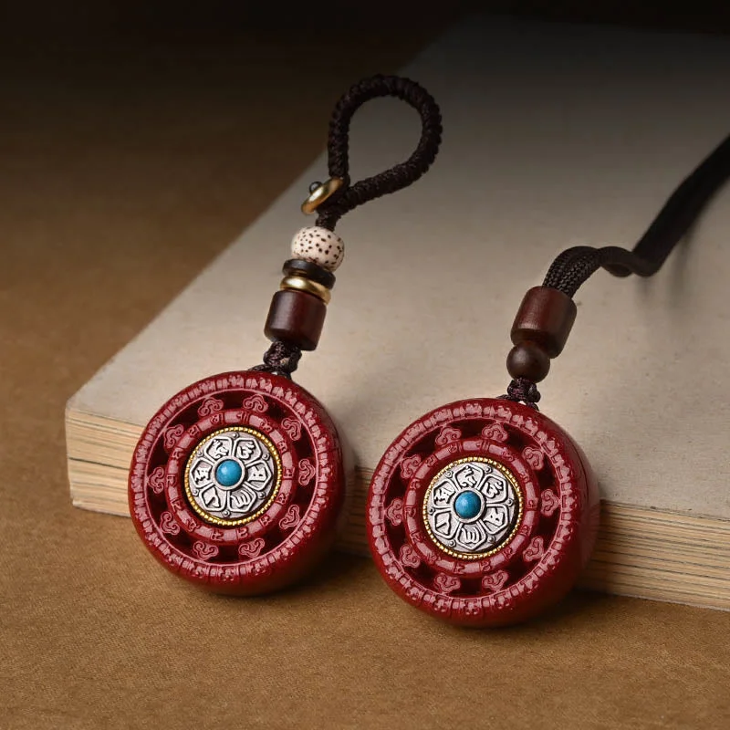 Shop Classic Women's Necklaces & Pendants with a Modern Twist-Buddha Stones Cinnabar Om Mani Padme Hum Blessing Rotatable Necklace Pendant Key Chain Shop Classic Women's Necklaces & Pendants with a Modern Twist-Buddha Stones Cinnabar Om Mani Padme Hum Blessing Rotatable Necklace Pendant Key Chain