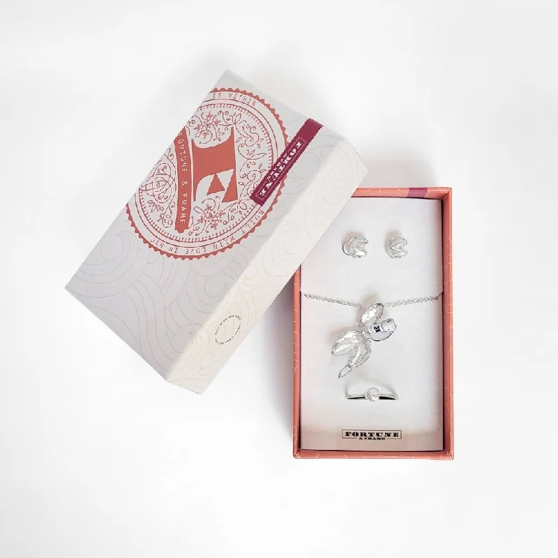 Shop Classic Women's Necklaces & Pendants with a Modern Twist-Fortune Cookie Gift Set - Silver Shop Classic Women's Necklaces & Pendants with a Modern Twist-Fortune Cookie Gift Set - Silver