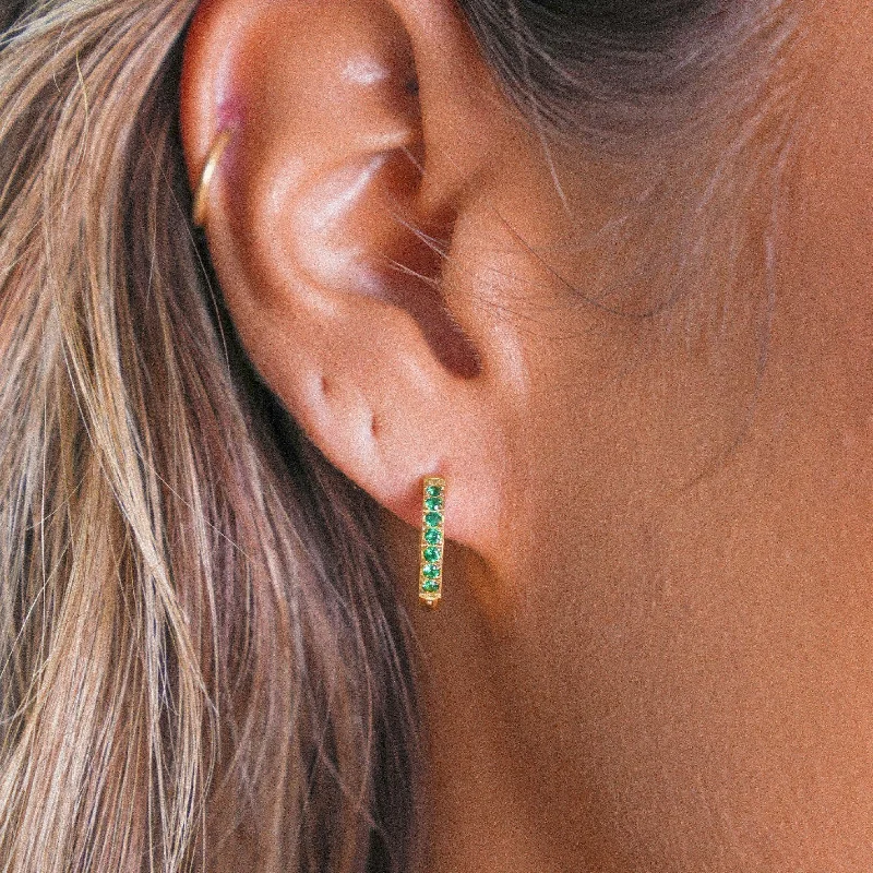 Women's Earrings – Elegant Designs for Every Personality--Emerald Hoops
