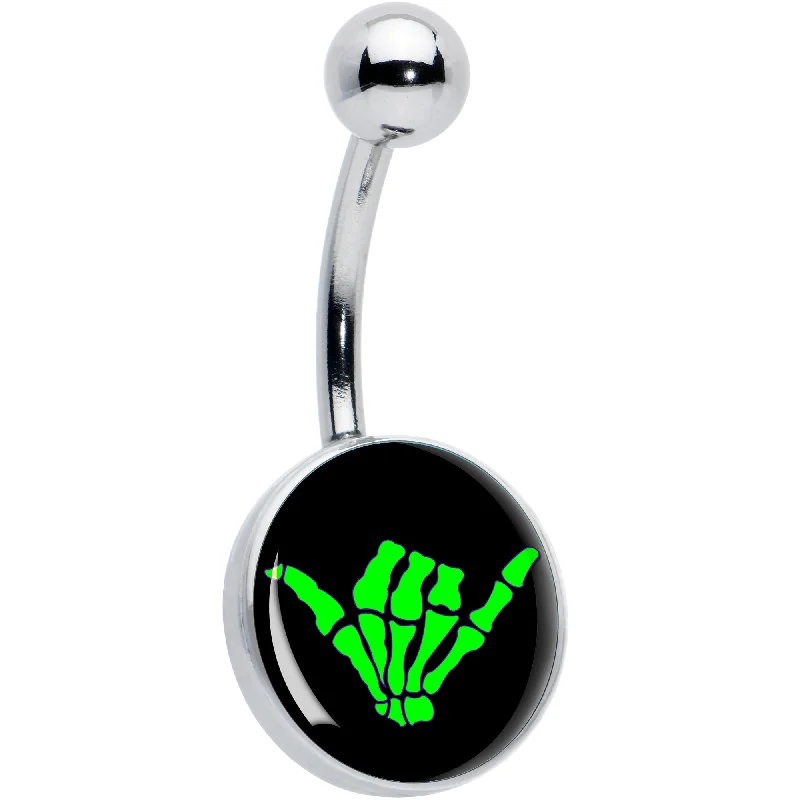 Belly Rings with Gemstone Detailing for Special Touch -Shaka Hand Belly Ring