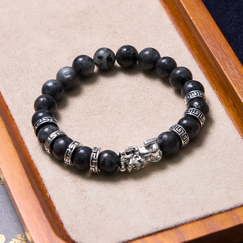 Handcrafted Bracelets for Men with Details-Buddha Stones Black Glitter Stone PiXiu Power Bracelet Handcrafted Bracelets for Men with Details-Buddha Stones Black Glitter Stone PiXiu Power Bracelet