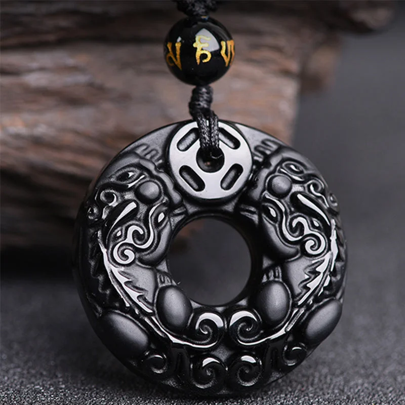 Shop Classic Women's Necklaces & Pendants with a Modern Twist-Buddha Stones Pixiu Obsidian Wealth Pendant Necklace Shop Classic Women's Necklaces & Pendants with a Modern Twist-Buddha Stones Pixiu Obsidian Wealth Pendant Necklace