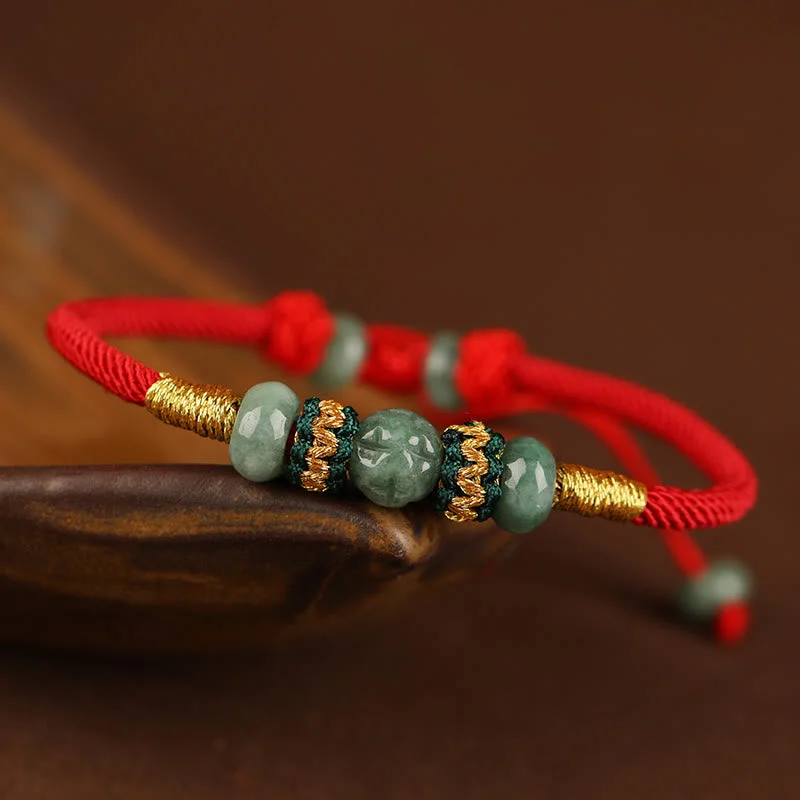 Elegant Silver Cuff Bracelets for Men-Buddha Stones Jade Abacus Bead Prosperity Red String Rope Bracelet Elegant Silver Cuff Bracelets for Men-Buddha Stones Jade Abacus Bead Prosperity Red String Rope Bracelet