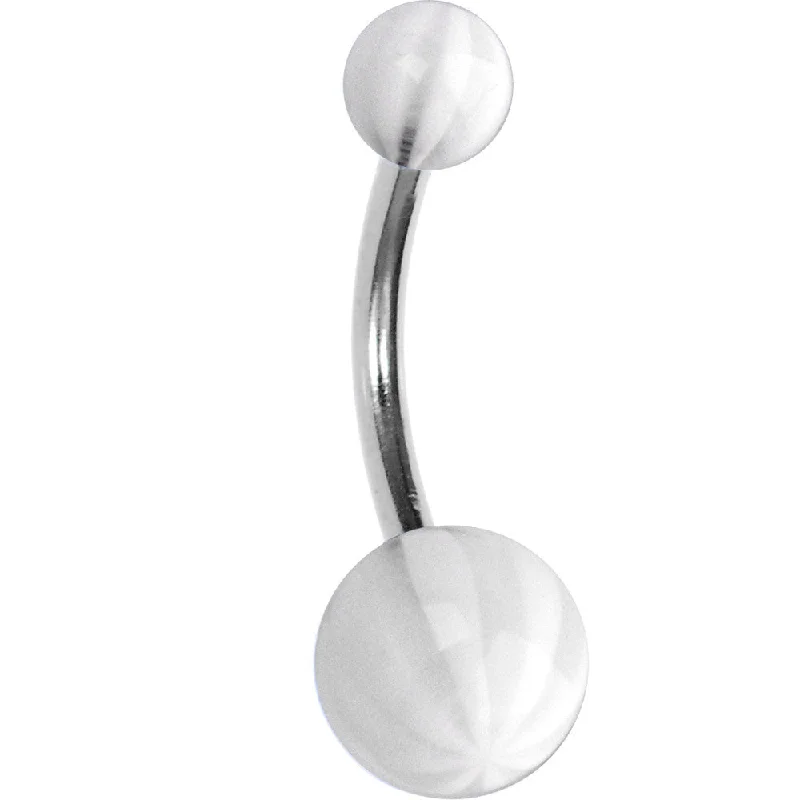 Beautiful Belly Rings with Chic Features -Arctic Blast Acrylic Beach Ball Stripe Ball End Belly Ring Beautiful Belly Rings with Chic Features -Arctic Blast Acrylic Beach Ball Stripe Ball End Belly Ring