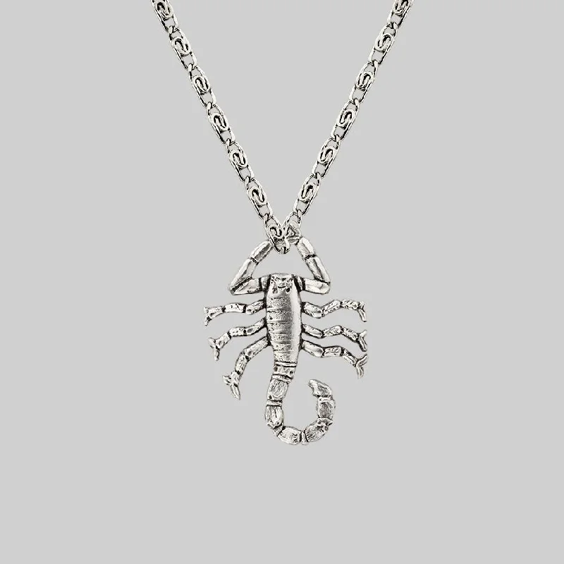 Shop Classic Women's  Necklaces & Pendants with a Modern Twist-NOXIOUS. Scorpion Charm Necklace - Silver
