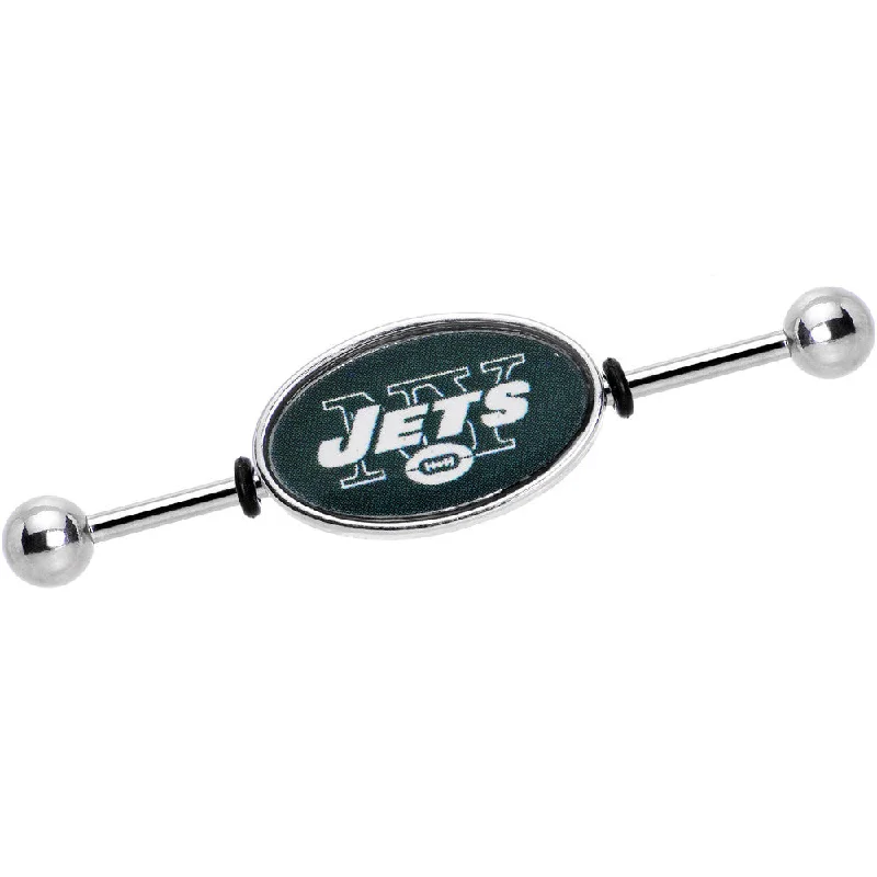 Women's Earrings – Elegant Designs for Every Personality--Officially Licensed NFL New York Jets Industrial Barbell