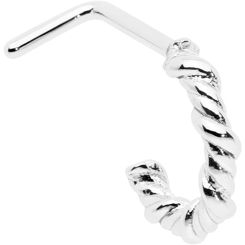 Nose Rings with Cute Designs -20 Gauge 1/4 Wicked Wire Faux Hoop L Shape Nose Ring
