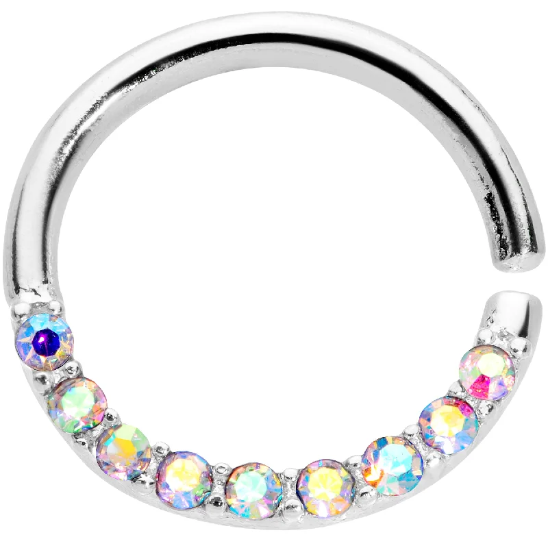 Women's Earrings – Elegant Designs for Every Personality--16 Gauge 5/16 Aurora Gem Simple Elegance Seamless Circular Ring