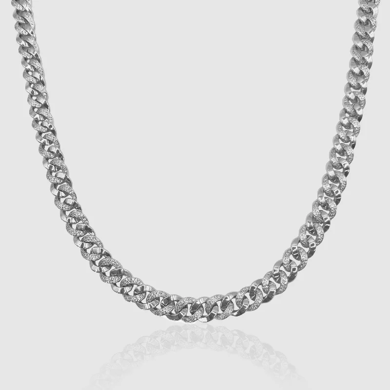 Exclusive Men's Necklaces & Pendants for the Modern Gentleman-Half Iced Cuban (Silver) 8mm Exclusive Men's Necklaces & Pendants for the Modern Gentleman-Half Iced Cuban (Silver) 8mm