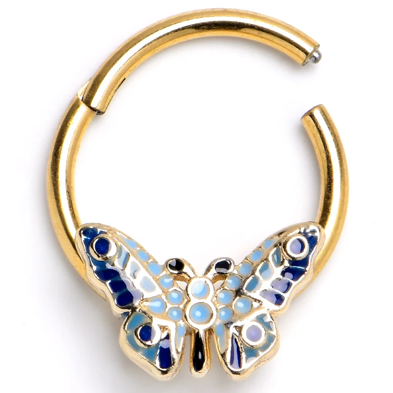 Women's Earrings – Elegant Designs for Every Personality--16 Gauge 3/8 Gold Tone Evening Butterfly Hinged Segment Ring Women's Earrings – Elegant Designs for Every Personality--16 Gauge 3/8 Gold Tone Evening Butterfly Hinged Segment Ring