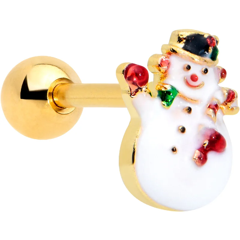 Women's Earrings – Elegant Designs for Every Personality--16 Gauge 1/4 Gold Tone Waving Snowman Christmas Cartilage Tragus Women's Earrings – Elegant Designs for Every Personality--16 Gauge 1/4 Gold Tone Waving Snowman Christmas Cartilage Tragus