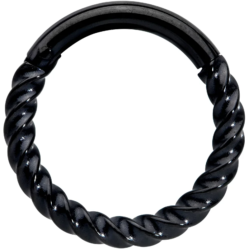 Sparkling Lip Rings for Extra Glam14 Gauge 3/8 Black Twisted Elegance Septum Clicker