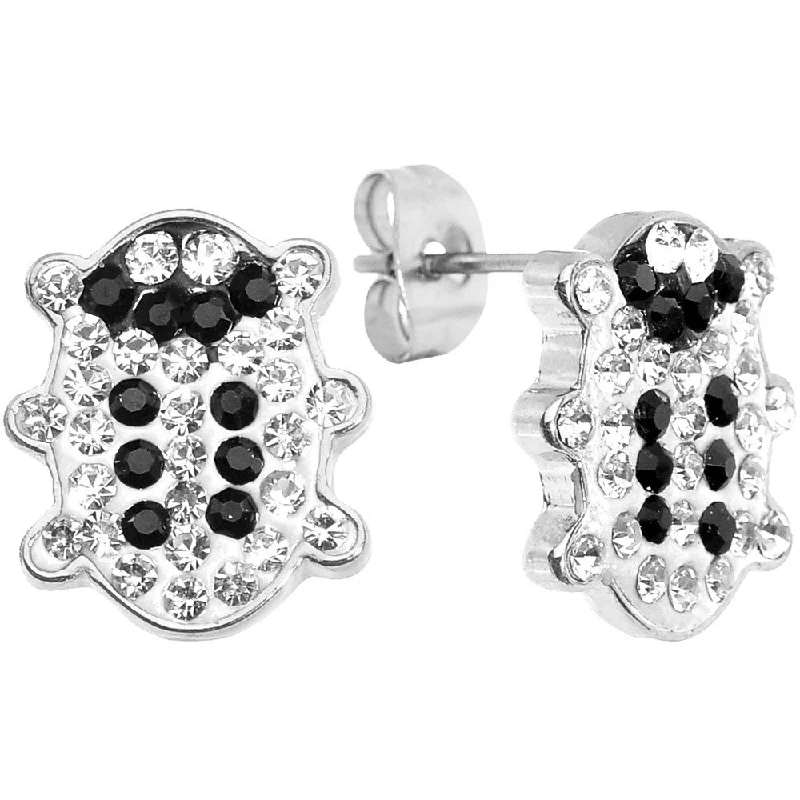 Women's Earrings – Elegant Designs for Every Personality--Clear Ferido Crystal Snuggle Bug Stud Earrings