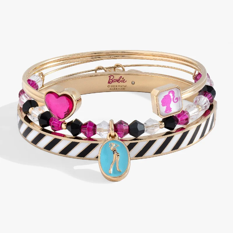 Engraved Bangles for Women-Retro Barbie™ Bracelet Set of 3