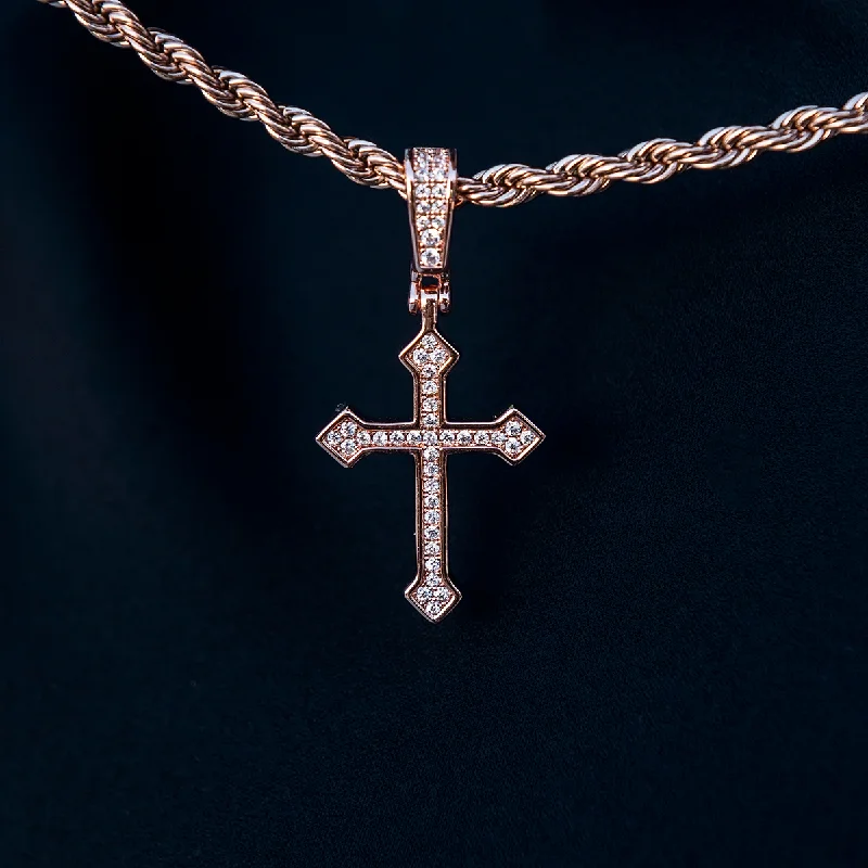 Shop Classic Women's Necklaces & Pendants with a Modern Twist-Iced Celtic Cross Pendant in Rose Gold Shop Classic Women's Necklaces & Pendants with a Modern Twist-Iced Celtic Cross Pendant in Rose Gold