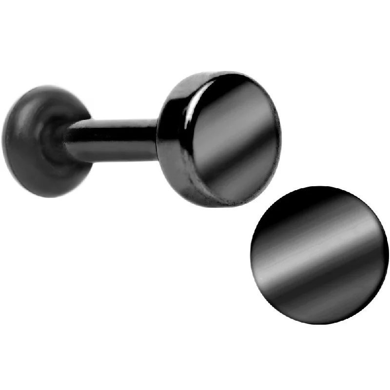 Women's Earrings – Elegant Designs for Every Personality--14 Gauge Black Titanium Plated Steel Flat Top Single Flare Plug Set Women's Earrings – Elegant Designs for Every Personality--14 Gauge Black Titanium Plated Steel Flat Top Single Flare Plug Set