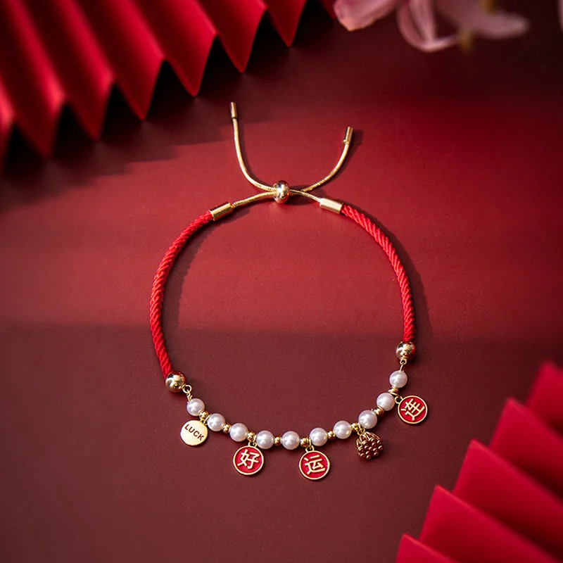 Trendy Bracelets for Men-Buddha Stones Good Luck Pearl Lotus Charm Braided Red Rope Bracelet Trendy Bracelets for Men-Buddha Stones Good Luck Pearl Lotus Charm Braided Red Rope Bracelet