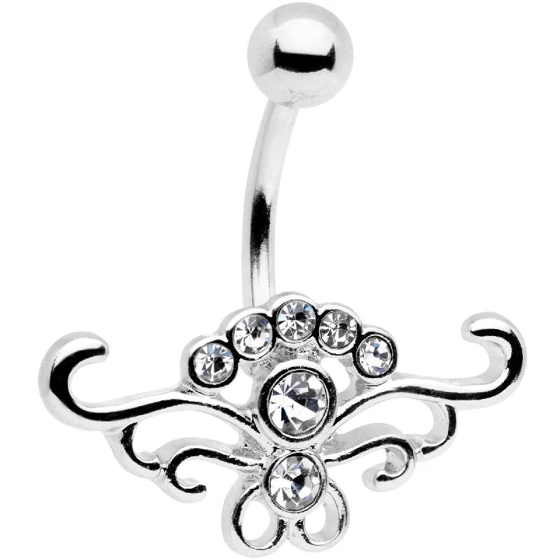 Belly Rings with Unique Shape Designs -Clear Gem Summer Breeze Belly Ring