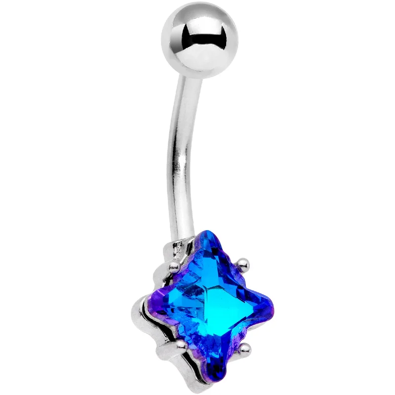 Belly Rings for Special Occasions -Blue Gem Power Amulet Belly Ring