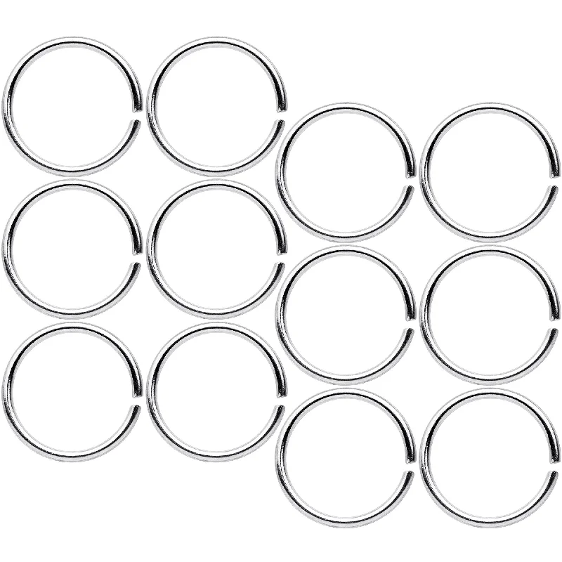 Nose Rings for Women’s Bold Fashion -20 Gauge 5/16 Seamless Circular Ring Set of 12