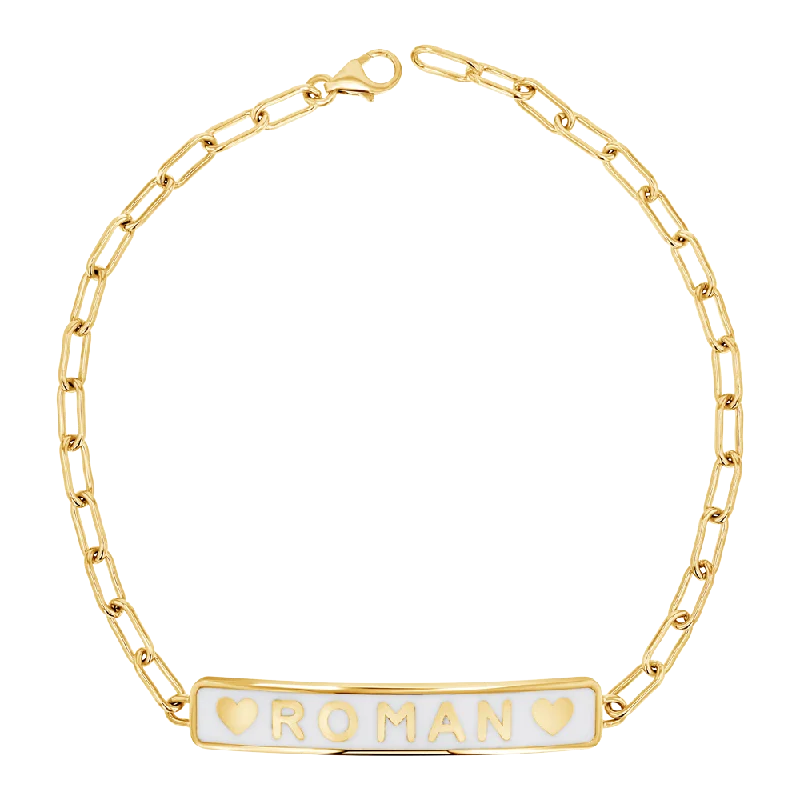 Lightweight Bracelets for Men-Custom Enamel ID Bracelet