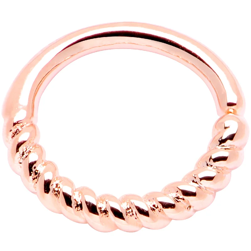 Women's Earrings – Elegant Designs for Every Personality--16 Gauge 5/16 Rose Gold Tone Coil Closure Ring