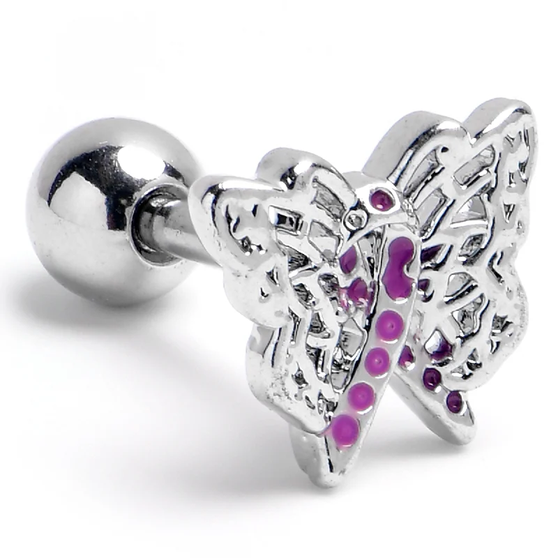 Women's Earrings – Elegant Designs for Every Personality--16 Gauge 1/4 Purplish Beauty in Flight Butterfly Cartilage Earring Women's Earrings – Elegant Designs for Every Personality--16 Gauge 1/4 Purplish Beauty in Flight Butterfly Cartilage Earring